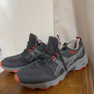 ASICS‎ WOMENS GEL-VENTURE 8 TRAIL RUNNING SHOES GREY PINK ORANGE SIZE 7.5